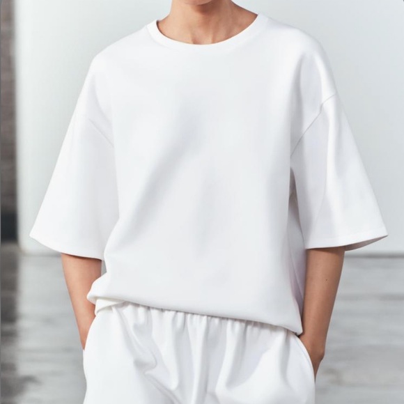 Zara short sleeve interlock sweatshirt - Picture 11 of 16